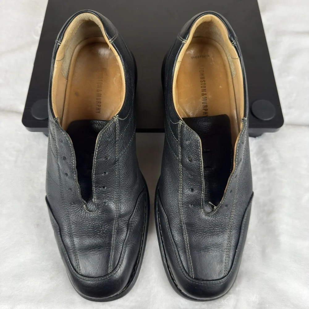 Johnson & Murphy Men's Size 11 M Black Sheepskin Oxford Lace Up Shoes 20-7218
